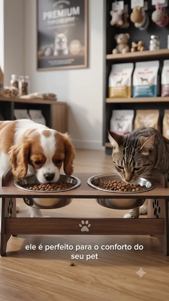 Comedouro Bebedouro Com TAMPAS Pet Elevado Cão e Gato Tigelas Inox