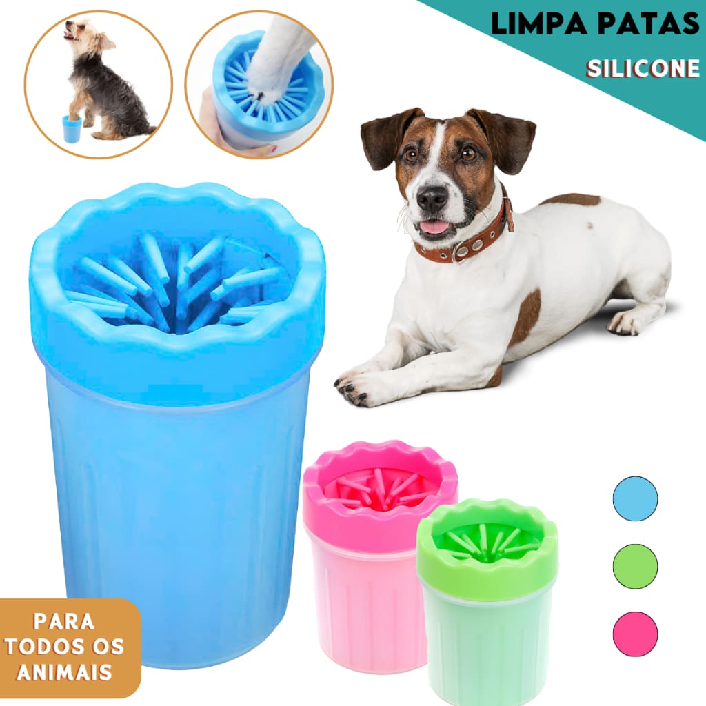 Limpa Patas Para Cães Em Silicone Copo Limpador Banho Lava Pata