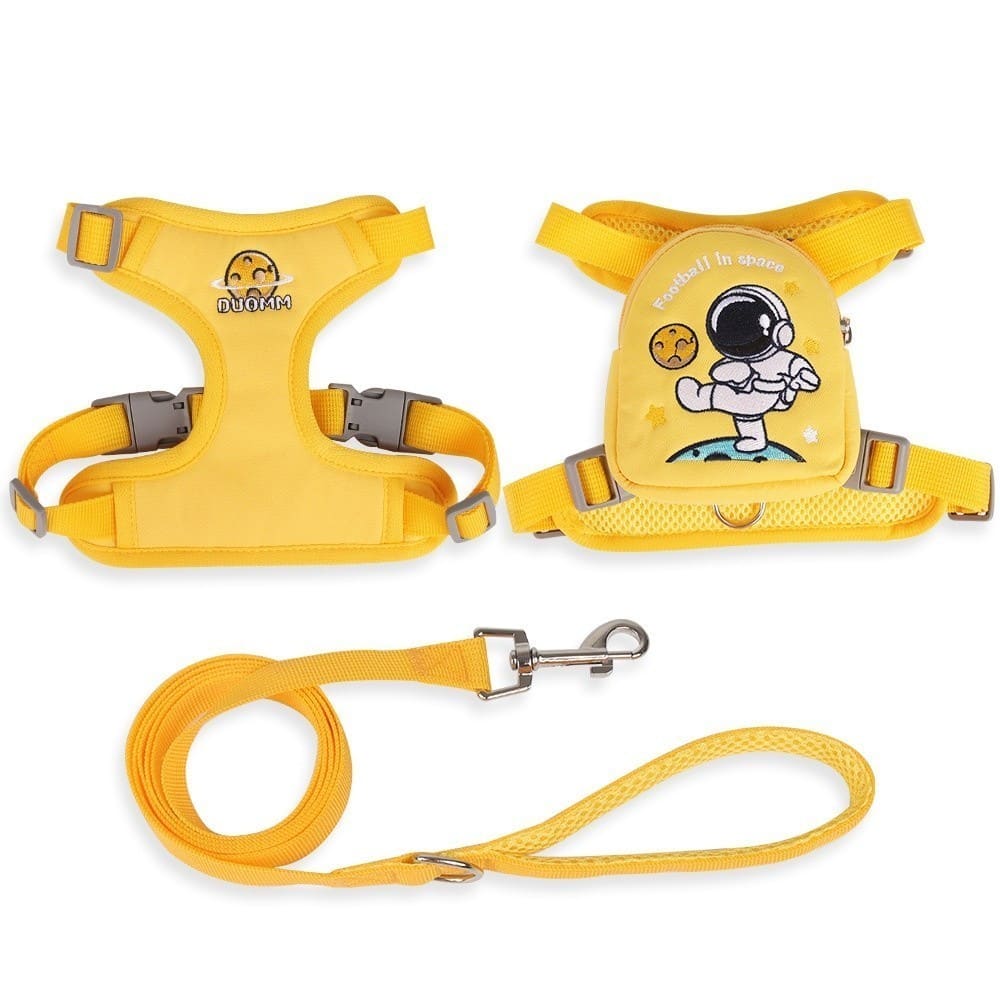 Peitoral Coleira Com Guia e Bolsa Removível Para Cachorro Pet Cães Pequenos E Médios Gato De Viagem